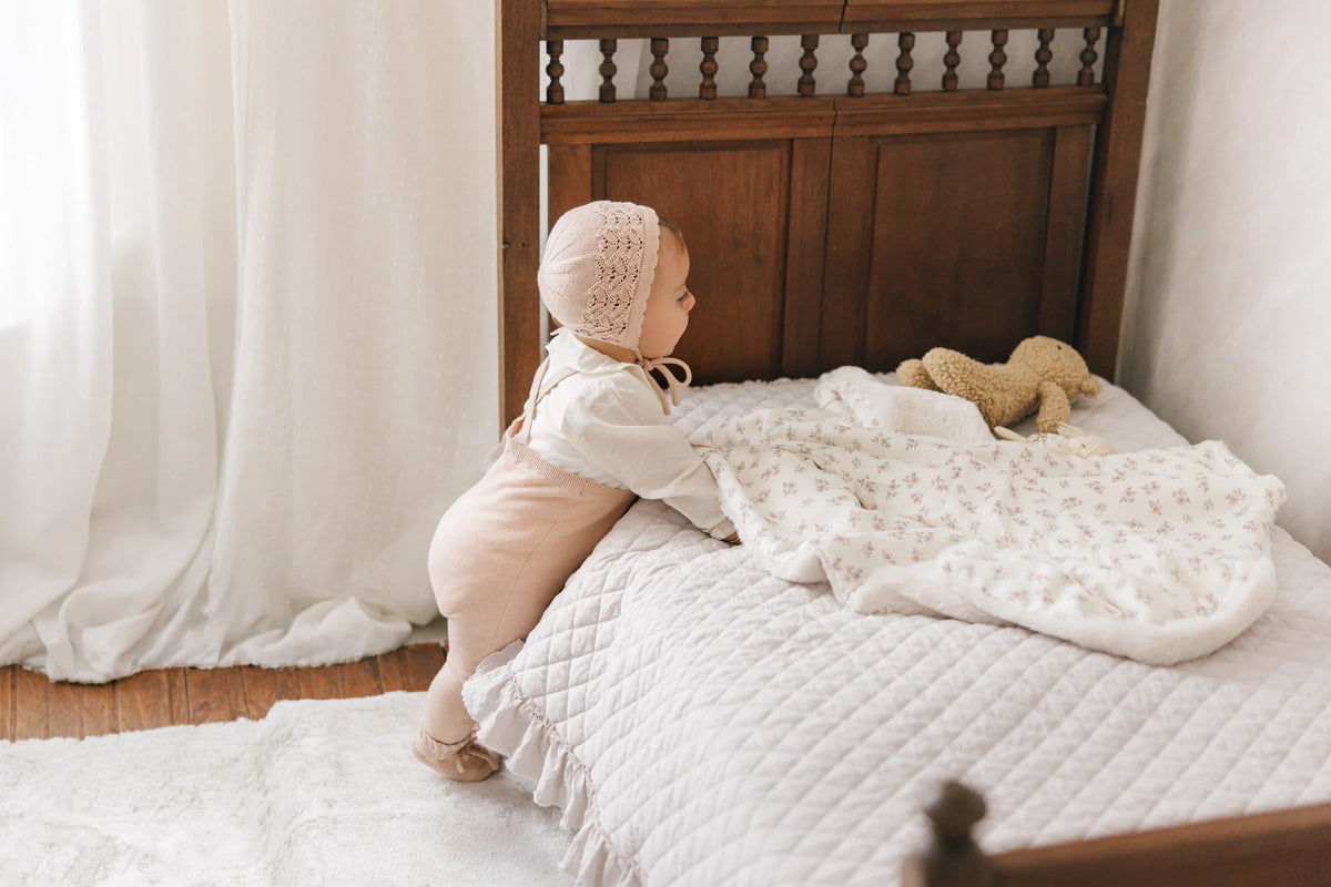 Peluche Blossom Fur Blanket - Rose