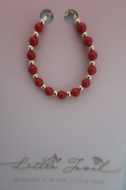 My Little Jewel Stackable Red and Gold Baby Bracelet