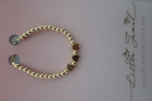 My Little Jewel 14KT Gold Heart Baby Bracelet