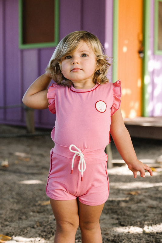 Lil Legs Boating Crew Girls Set- Fresh Pink