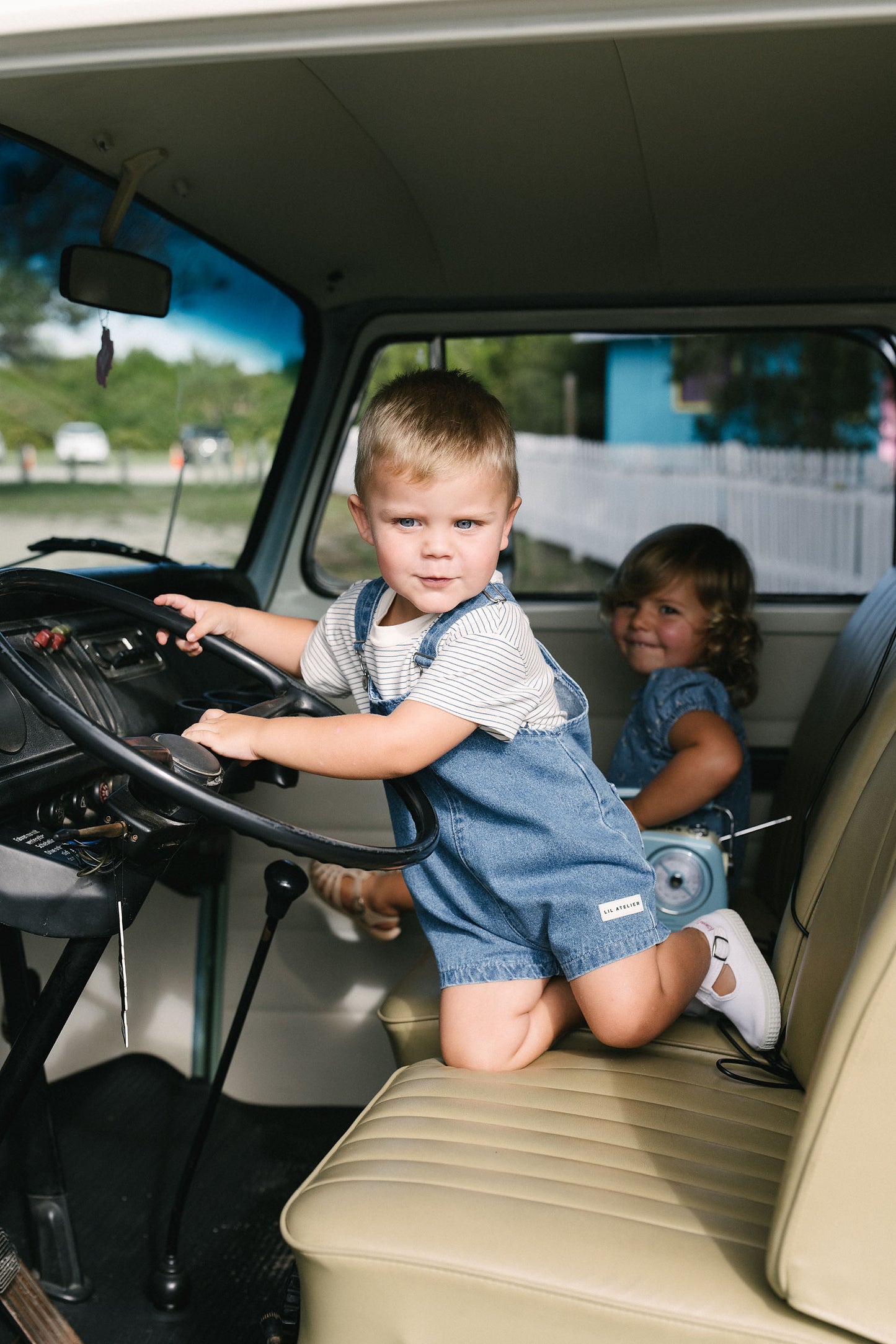 Lil Legs Denim City Boys Romper Mid Blue Wash