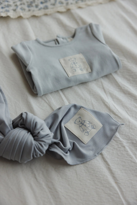 Lilette Graphic Tag Layette Set- Pale Blue