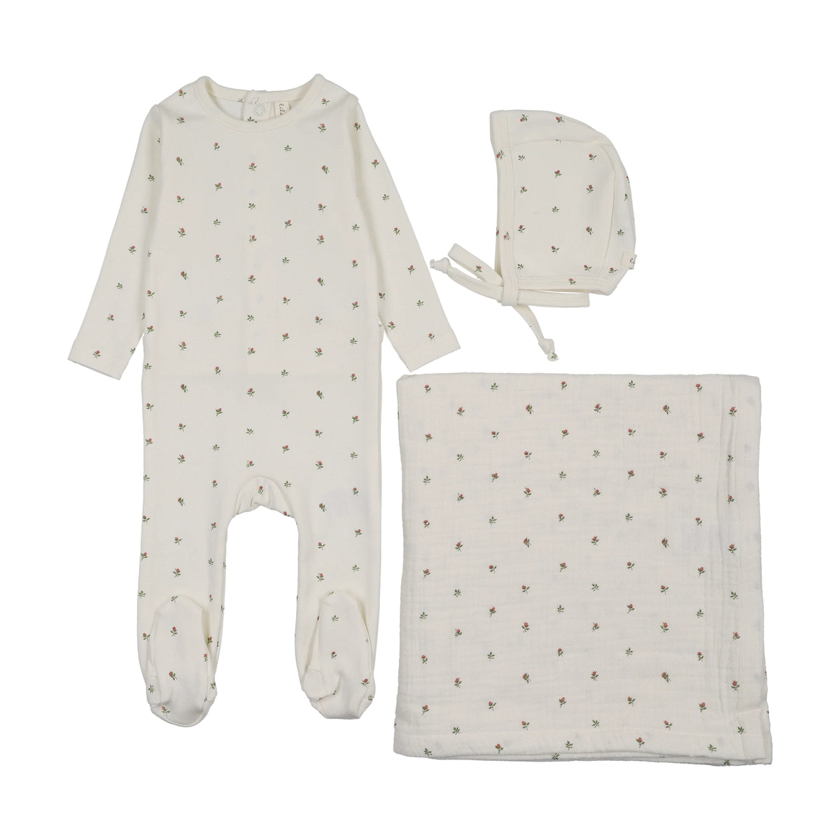 Lilette Bitsy Floral Layette Set - Cream/Pink