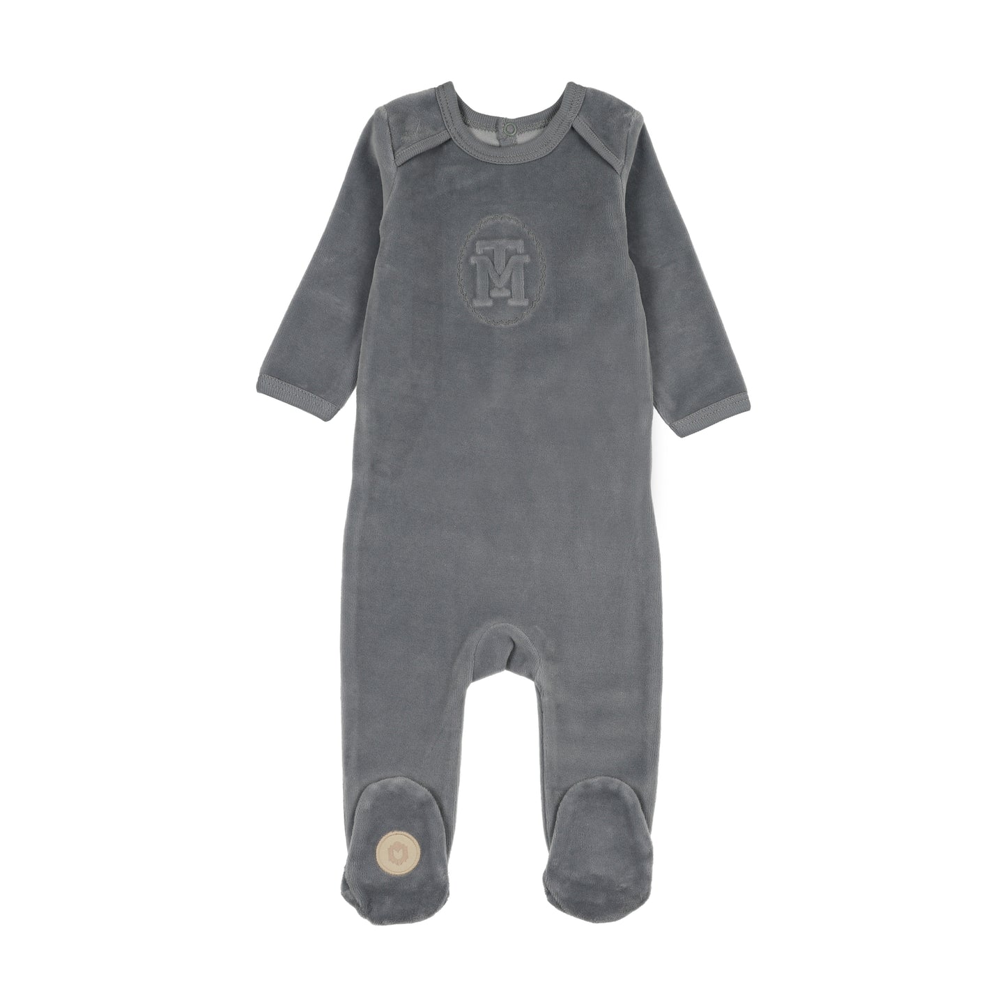 Mon Tresor MT Embossed Footie- Ocean Blue