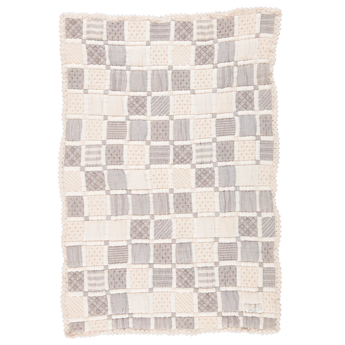 Bebe Organic Mai Blanket- Taupe Patchwork