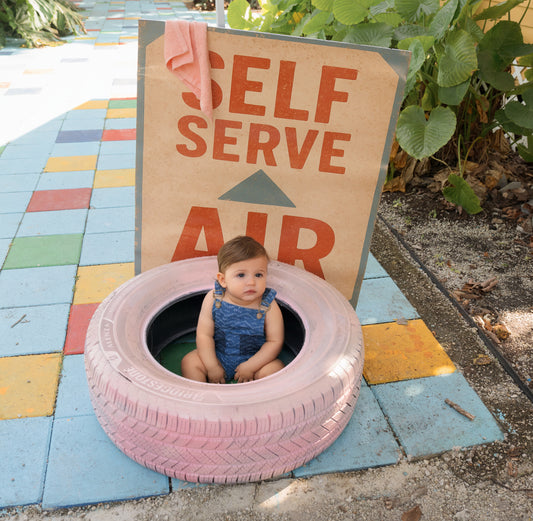 Bondoux Boys Textured Two Tone Denim Romper
