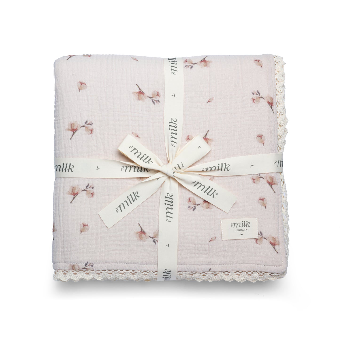 Milk Denmark Lace Edge Blanket - Blossom Oat