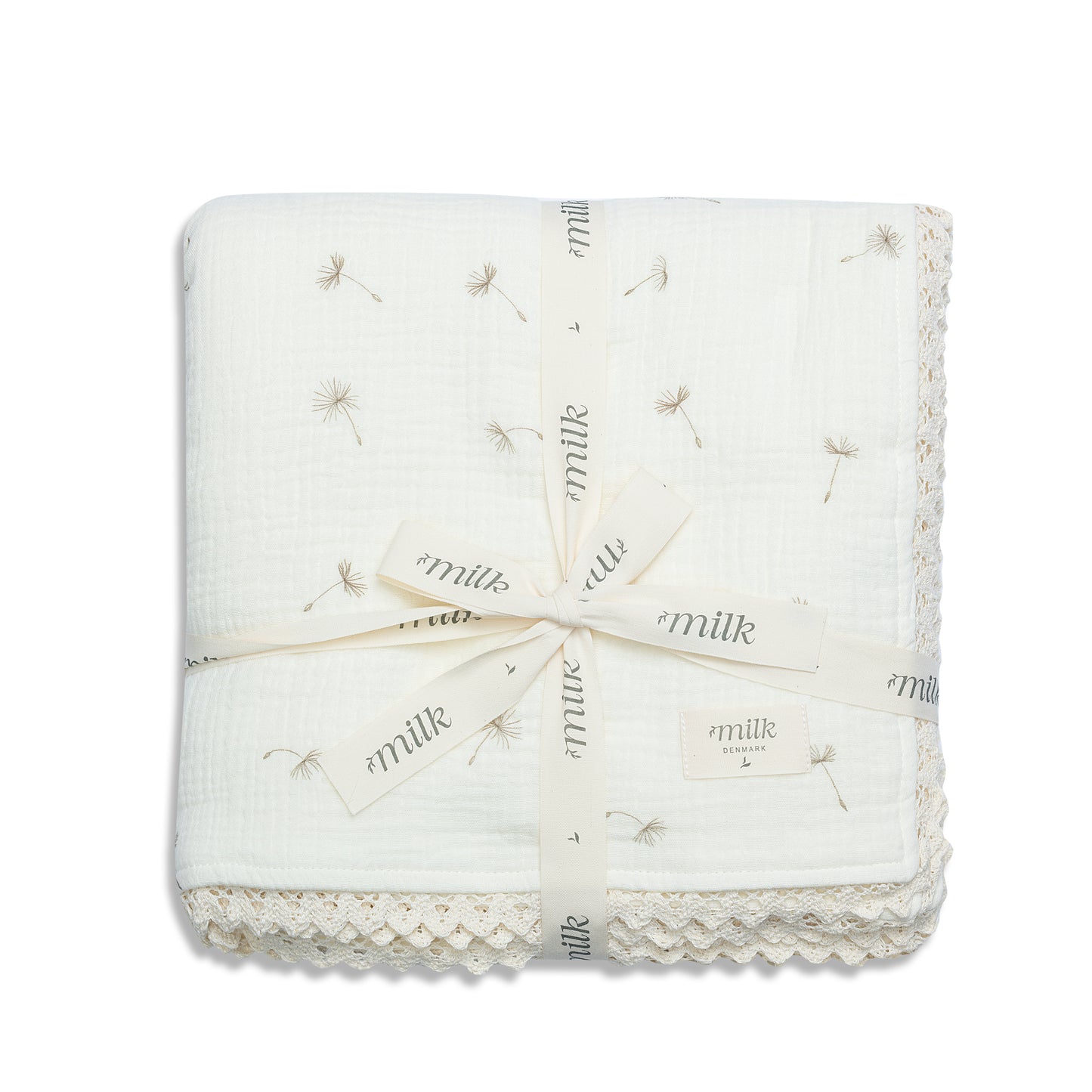 Milk Denmark Lace Edge Blanket - Wildflower Ivory