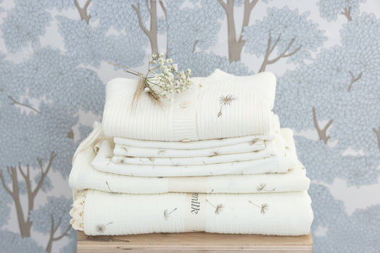 Milk Denmark Lace Edge Blanket - Wildflower Ivory