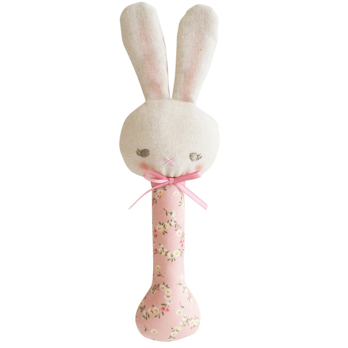 Alimrose Bunny Stick Rattle Posy Heart