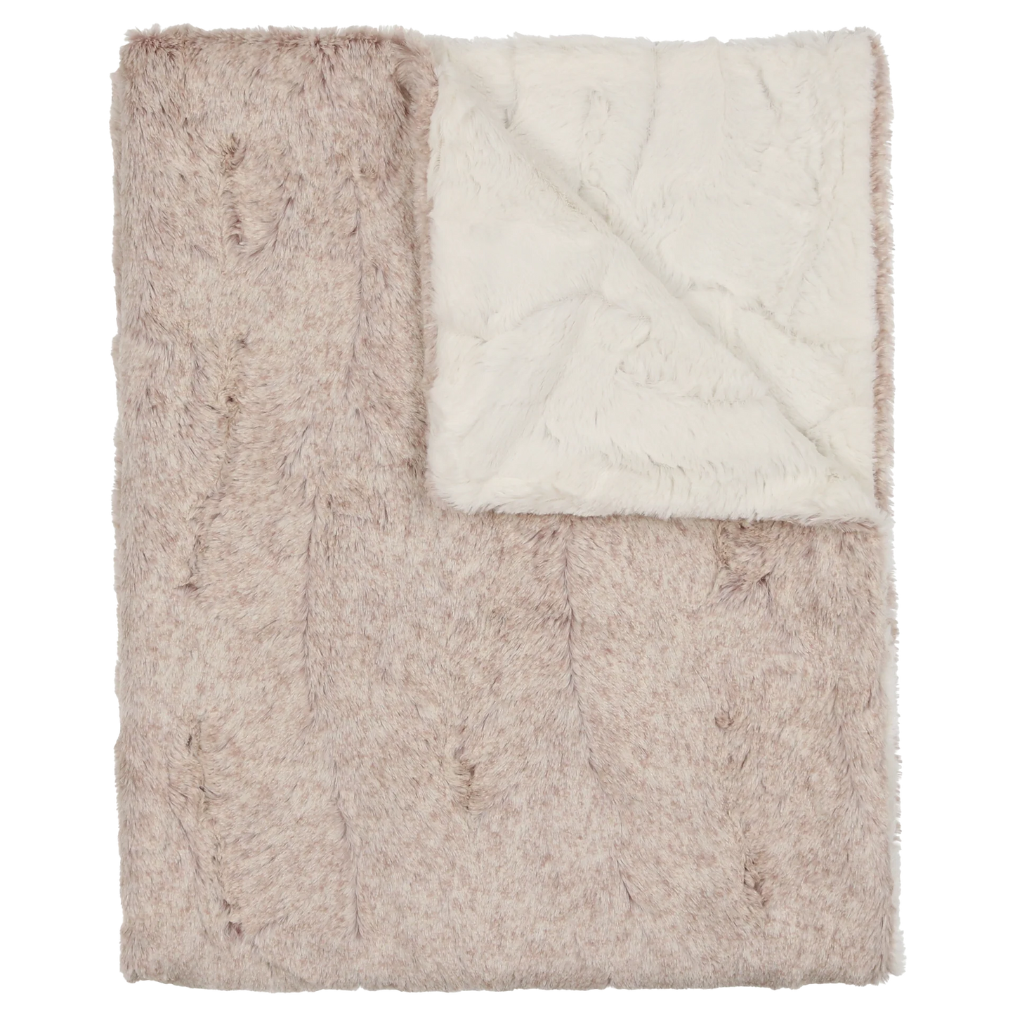 Peluche Lux Fur Blankets - Oatmeal and Natural Heather