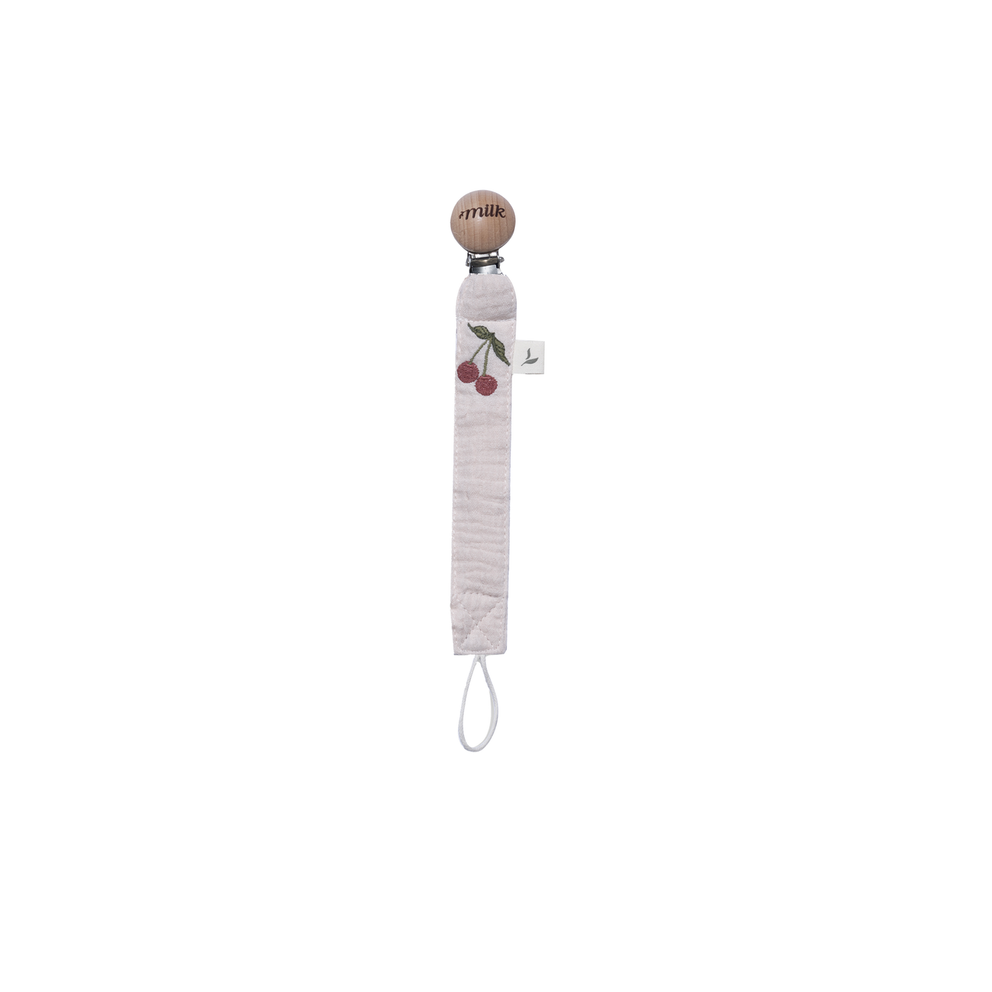 Milk Denmark Muslin Paci Clip - Cherry