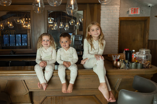 Bee & Dee Organic Paper Print Pajamas Loungewear - Girls