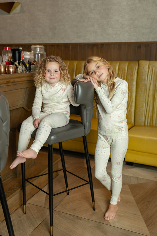Bee & Dee Organic Paper Print Pajamas Loungewear - Girls