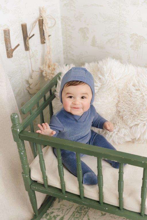 Mon Tresor Precious Moments Footie- Midnight Blue