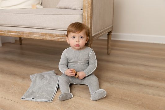 Bee & Dee Raw Sewing Pattern Footie+Beanie- French Grey