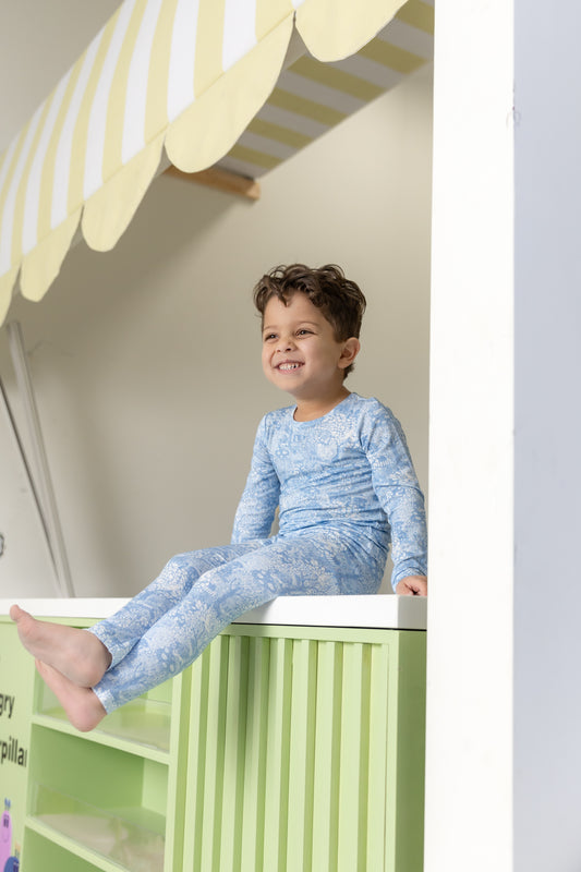Bee & Dee Botanical Loungewear- Cafe Blue