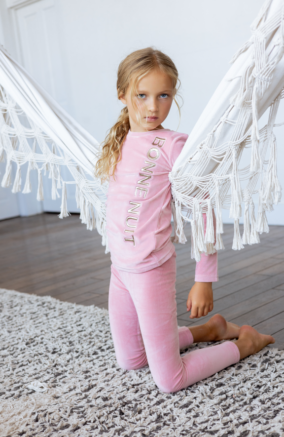 Noggi Puffy Letters Loungewear Set -Pink