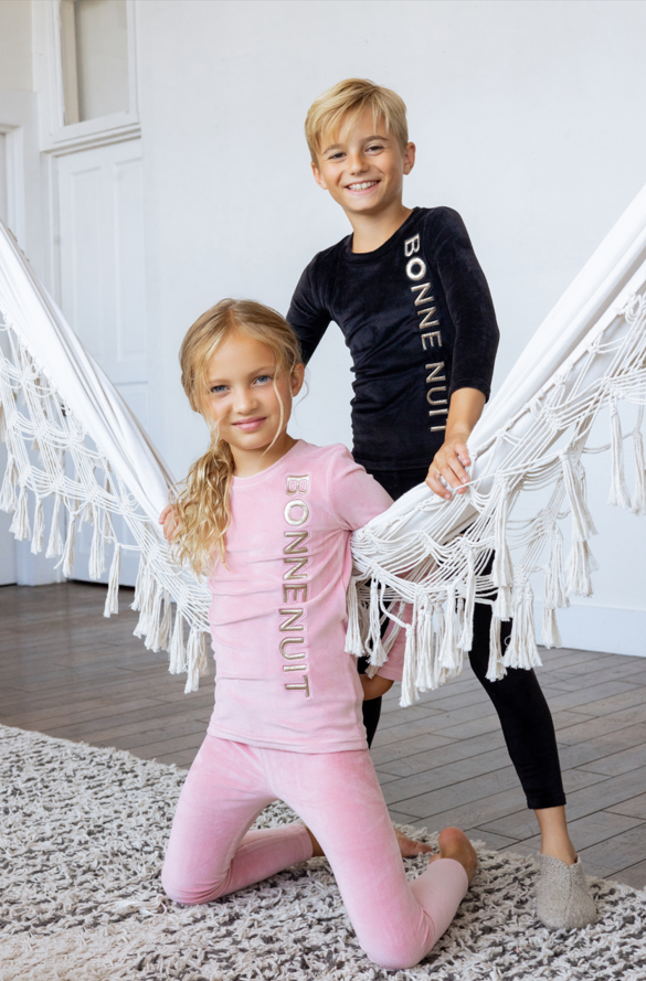 Noggi Puffy Letters Loungewear Set -Black