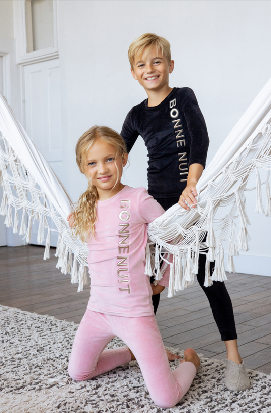 Noggi Puffy Letters Loungewear Set -Pink