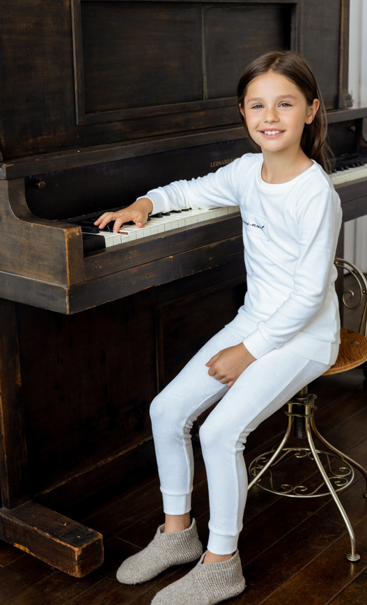 Noggi Velour Patch Loungewear set -White