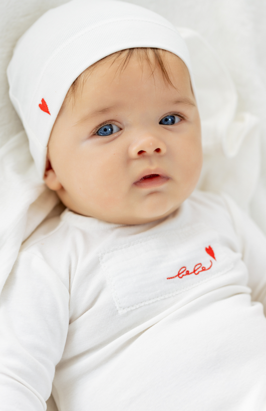 Noggi Layette Patch Footie + Beanie Girl