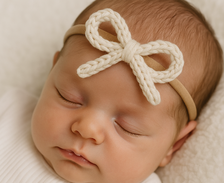 Adora Crochet Mini Headband - Cream
