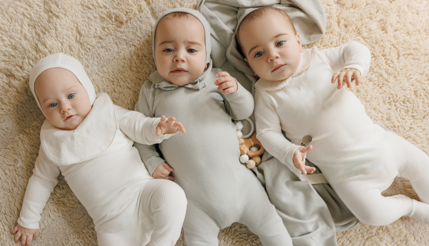 Ely's and Co Ivory Ribbed Embroidered Collar Collection Take Me Home Set - Girl