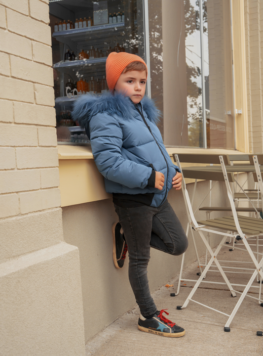 Bondoux Textured 'B' Jacket-Navy