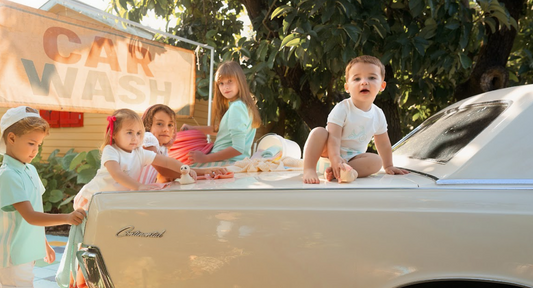 Bondoux White Top With Neon Green Striped 2Pcs Set