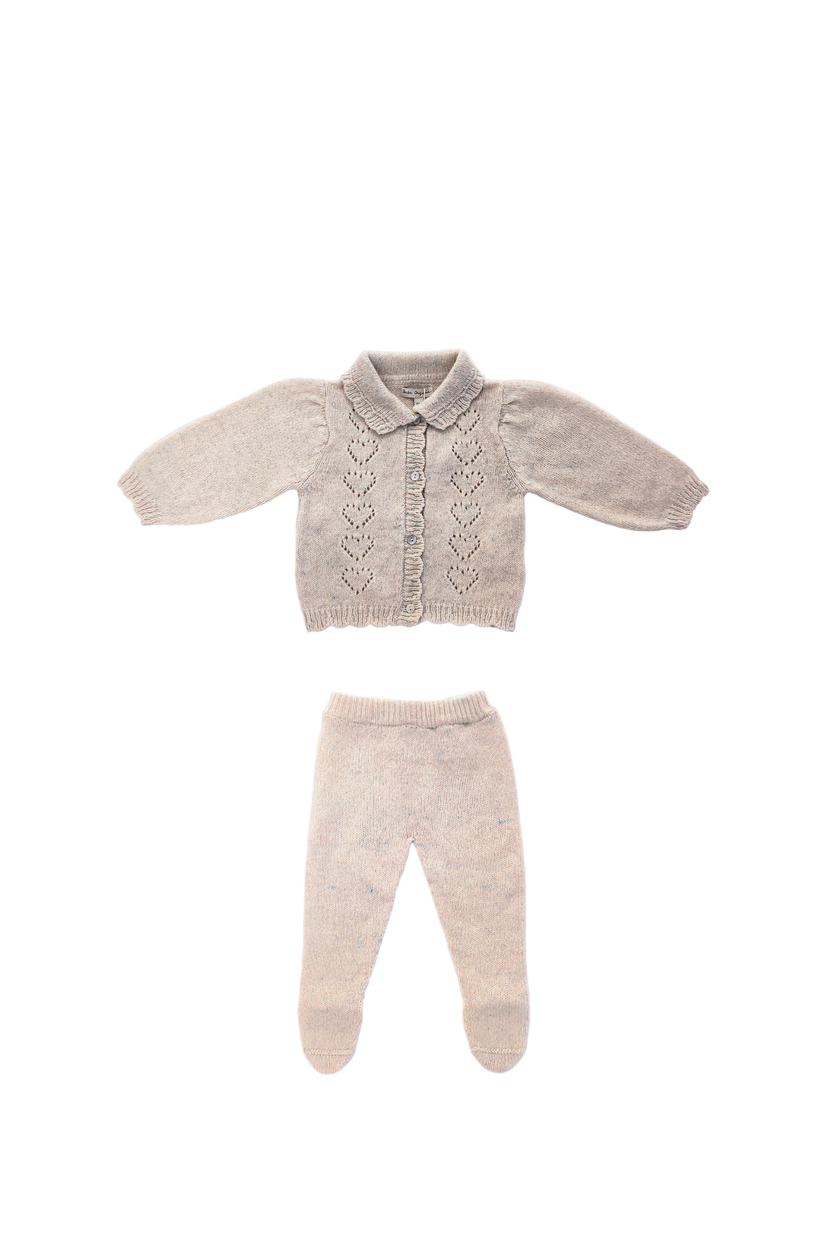 Bebe Organic Mika Baby Cardigan Set - Natural Speckles