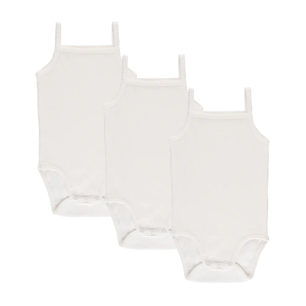 Ely's and Co 3 Pack Ribbed Undershirt Girls Ivory Spaghetti Strap