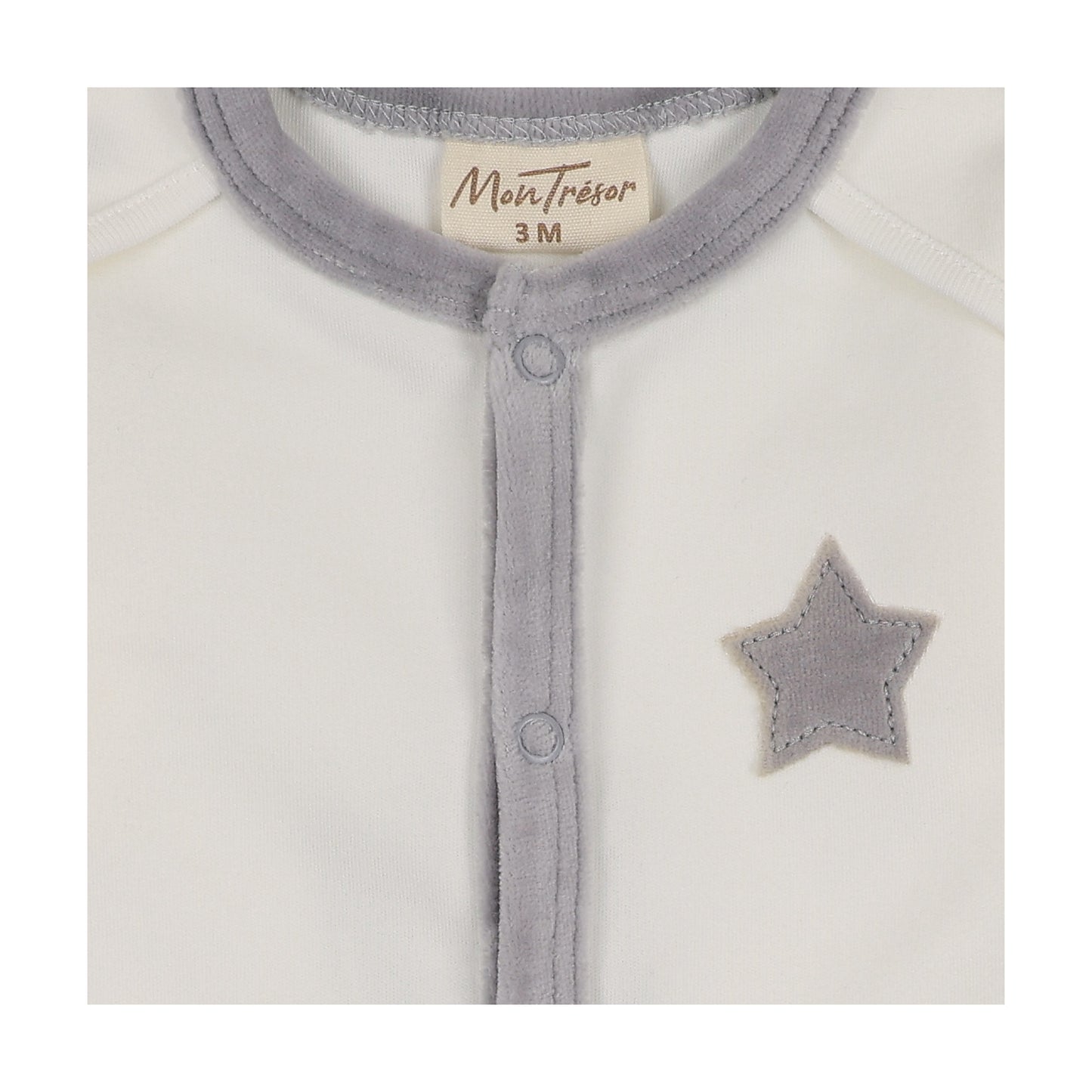 Mon Tresor Star-Patch Footie & Hat Set