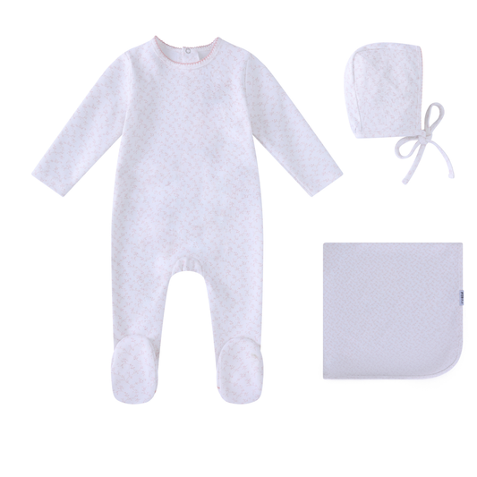 Mini Label All Over Floral Print Layette Set- Girls