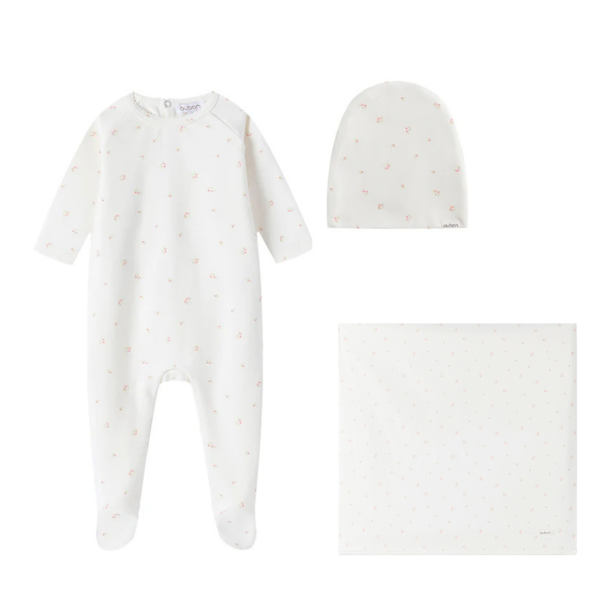 Oubon Tulip Print Layette Set-Girl