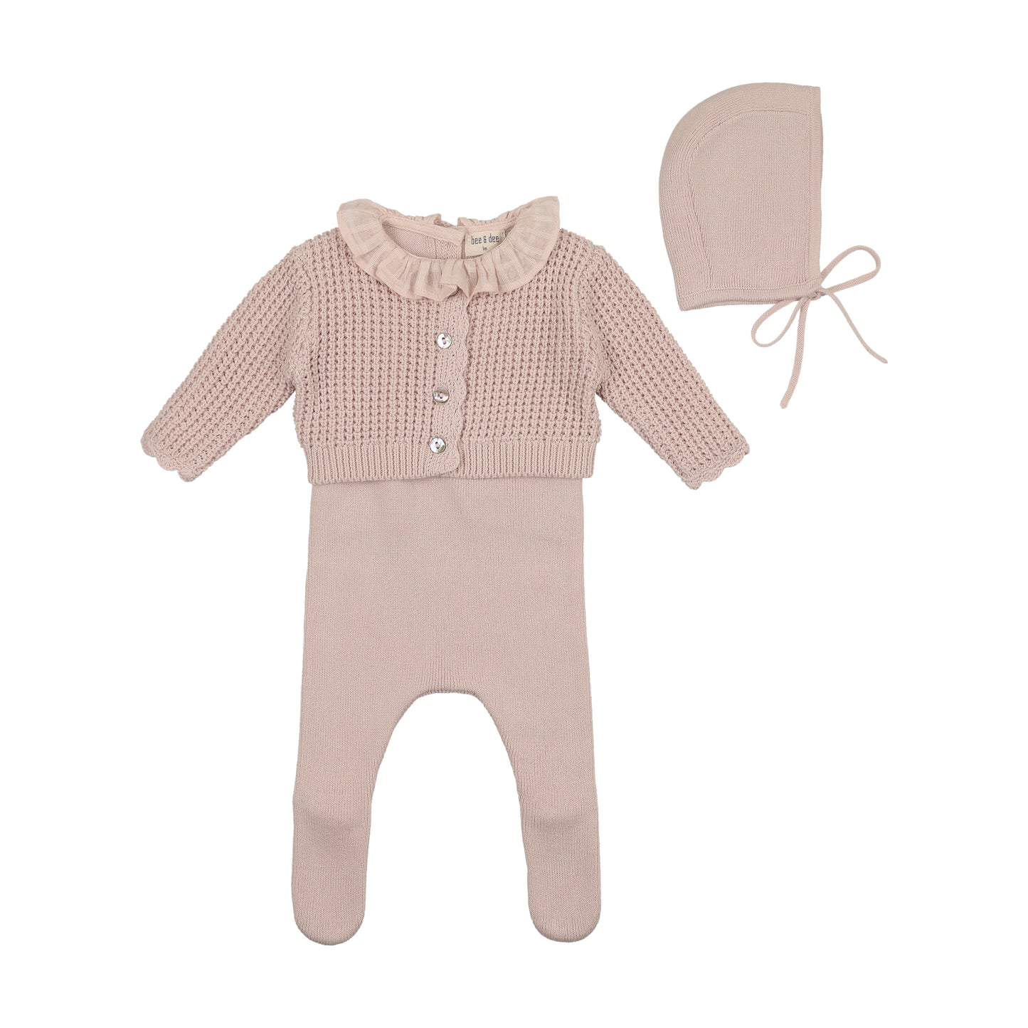 Bee & Dee Waffle Cardigan Set- Wisteria