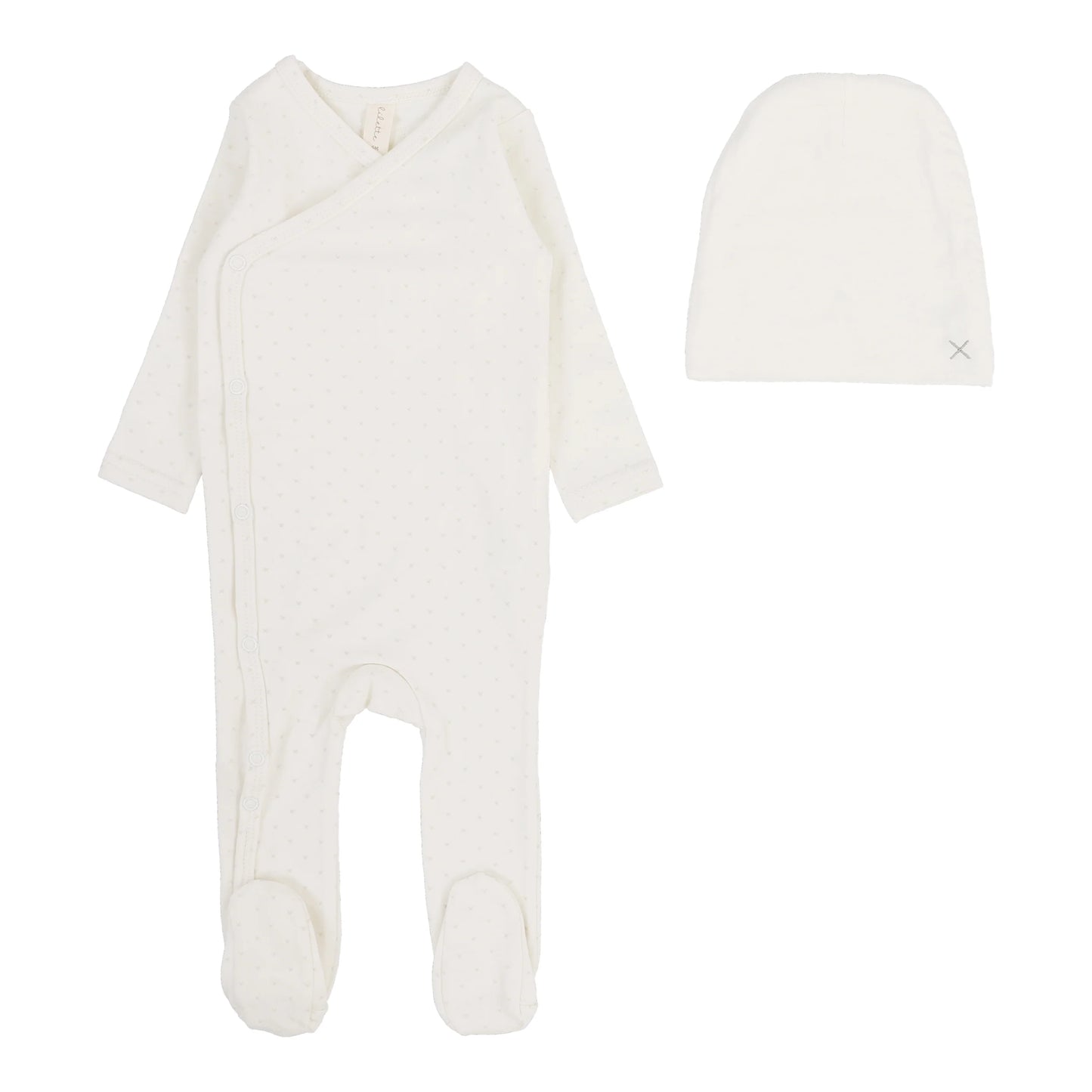 Lilette Take Me Home X Print Footie+ Hat Cream/Pink