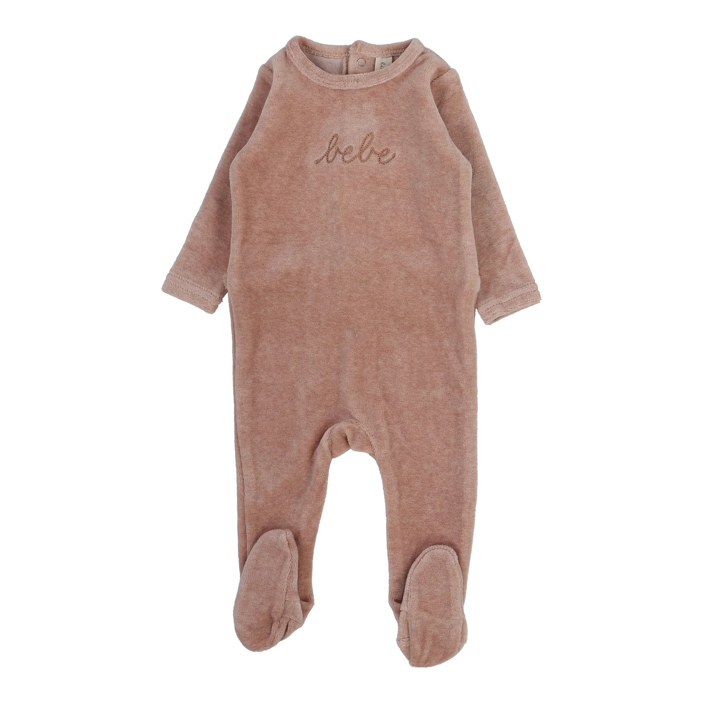 Lilette Velour Bebe Footie-Heather Pink
