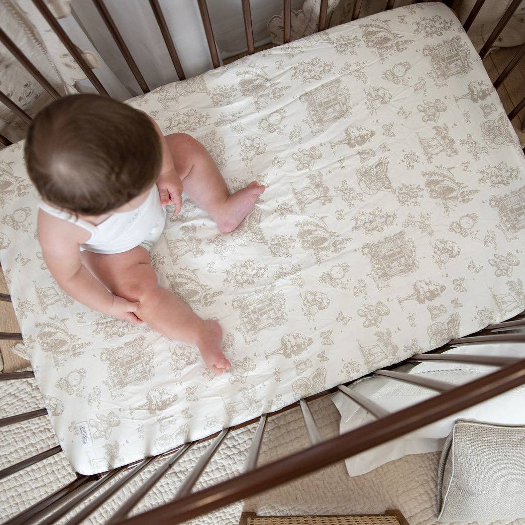 Petite Belle Toile Safra Sheet Set- Taupe: Porter Crib