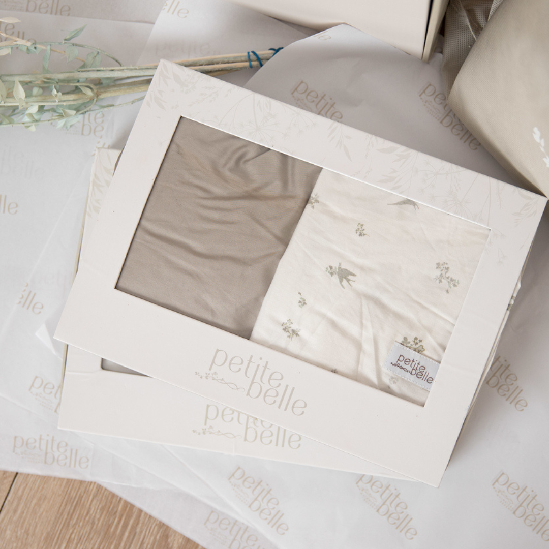 Petite Belle Toile Safra Sheet Set- Taupe: Porter Crib