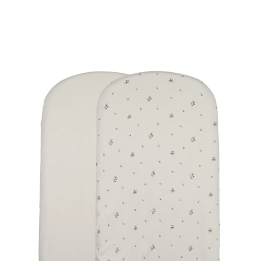 Lilette Rosebud Bassinet Sheet -Rosebud Blue