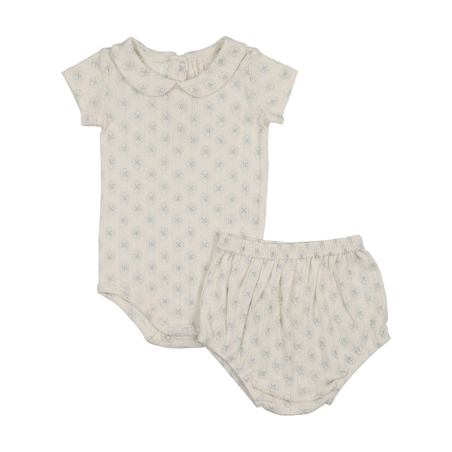 Lilette Geo-Floral 2 Piece Set- Cream/Blue