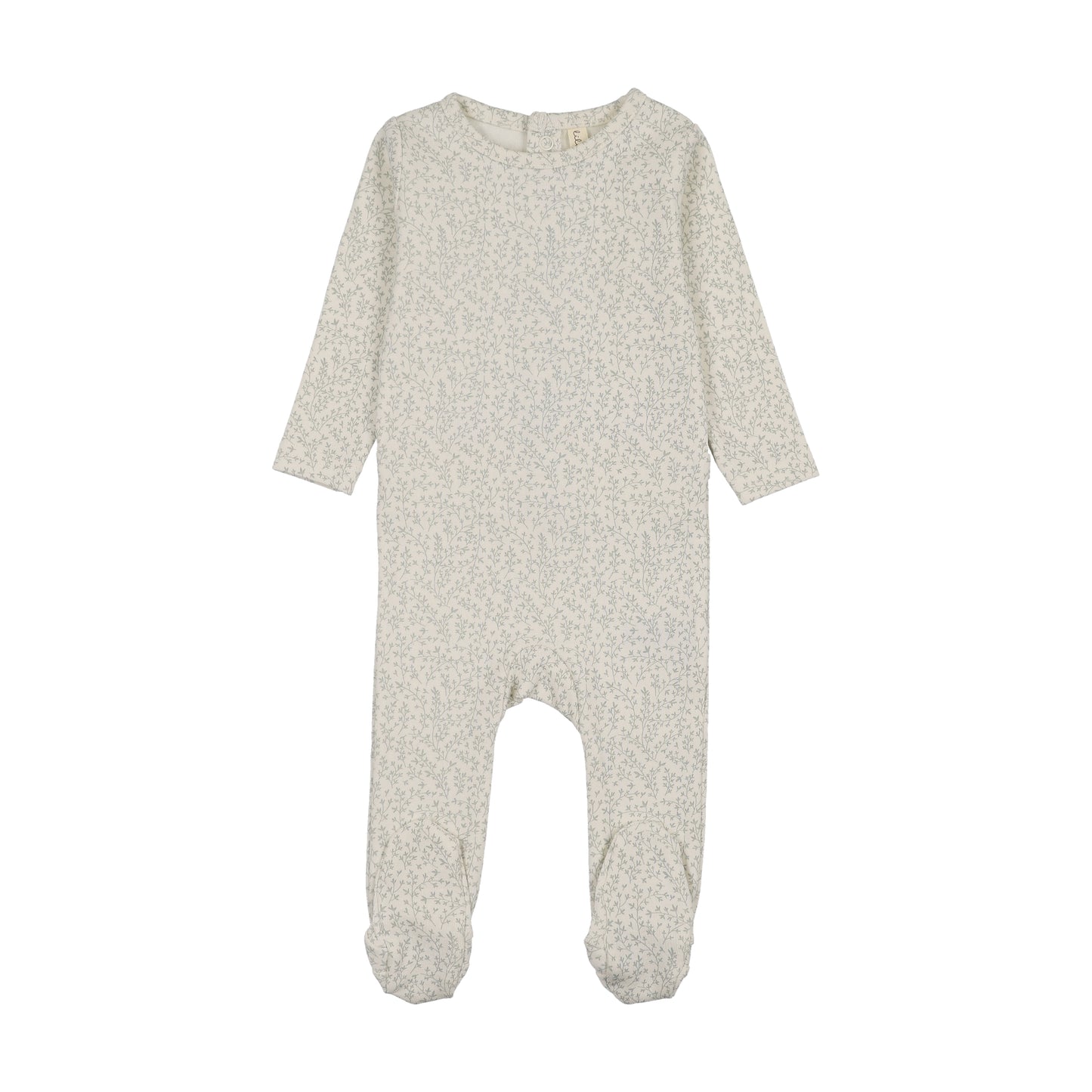 Lilette Leaf Trail Footie- Cream/Blue