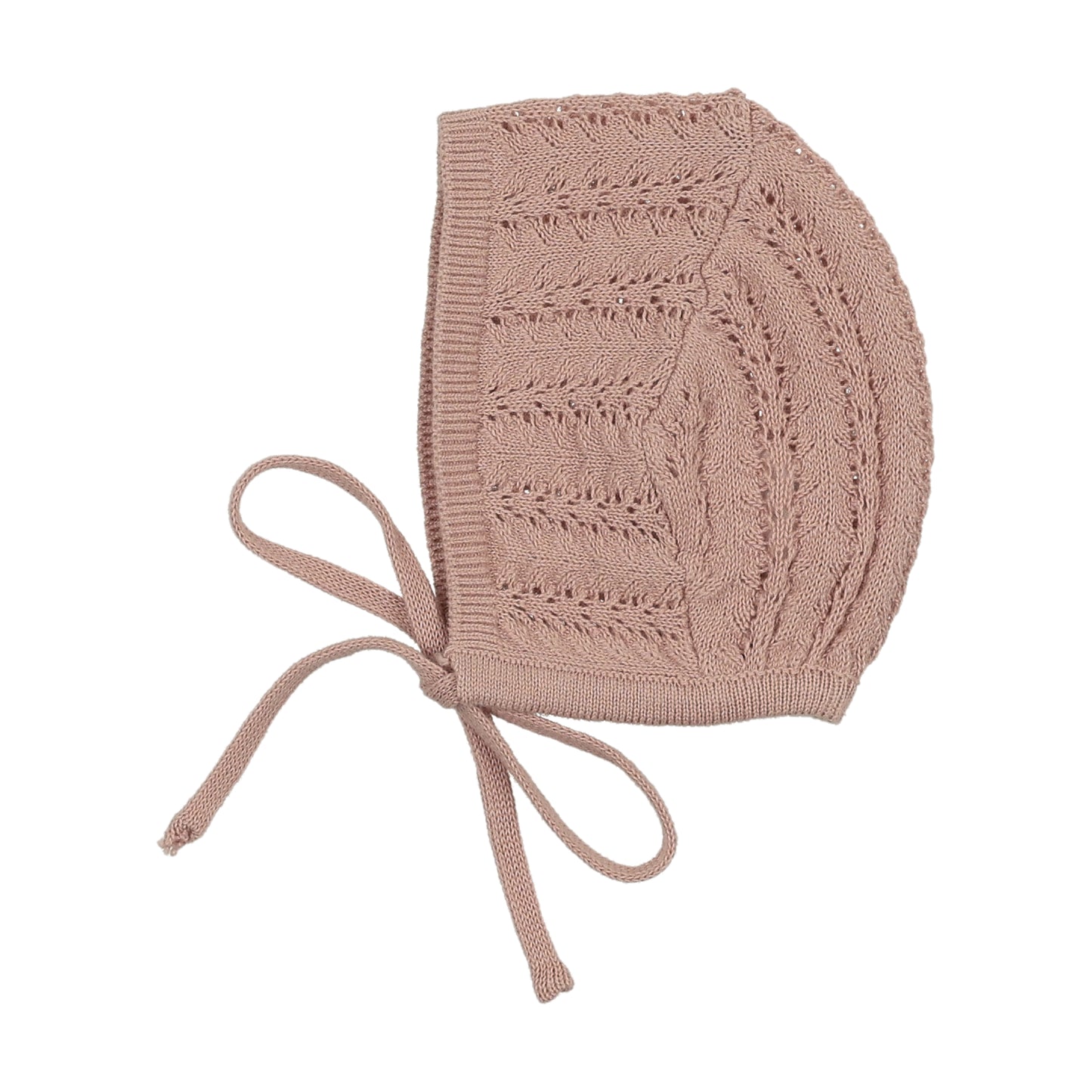 Lilette Crochet Knit Bonnet-Dusty Pink