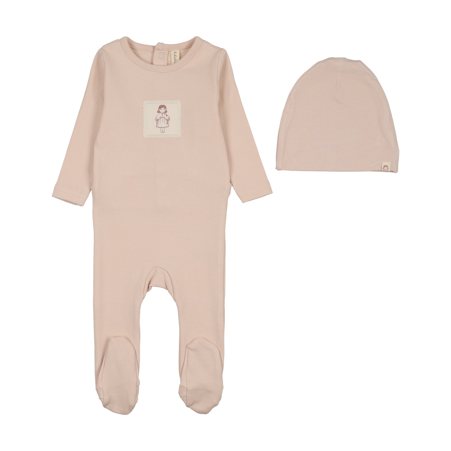Lilette Graphic Tag Footie Set- Petal