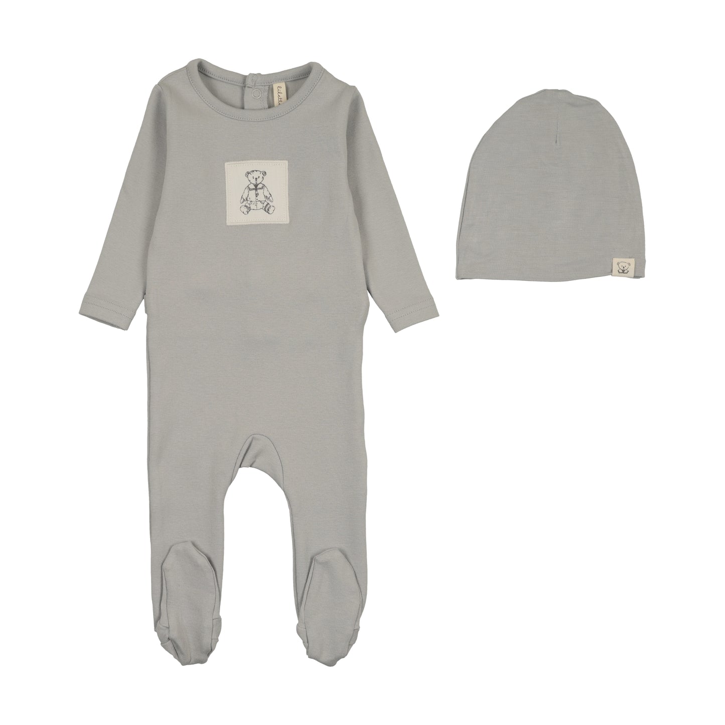 Lilette Graphic Tag Footie Set- Pale Blue