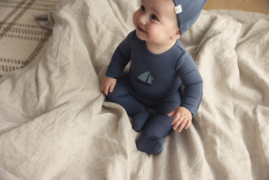 Lilette Nautical Graphic Footie -Off Navy