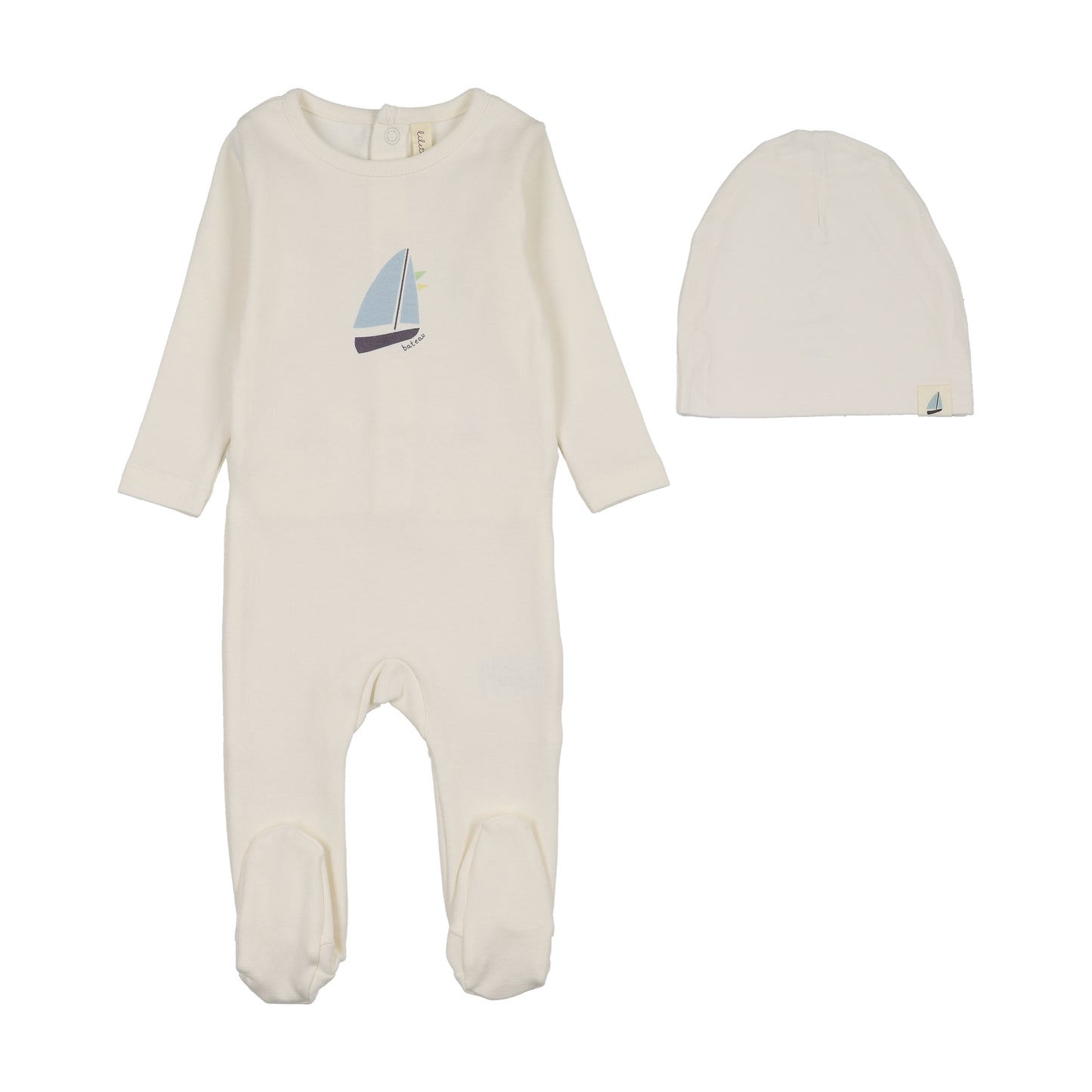Lilette Nautical Graphic Footie Set-Cream