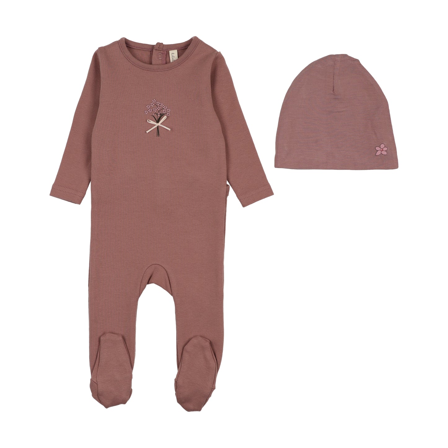 Lilette Bouquet Graphic Footie Set-Mauve