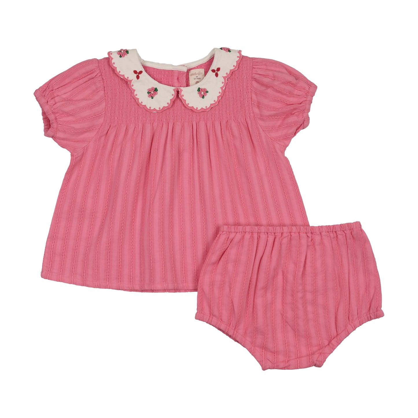 Lil Legs Downtown Smocked Set- Fresh Pink